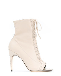 Sergio Rossi Lace Up Open Toe Boots