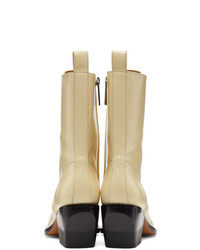 Chloé Yellow Lace Up Boots