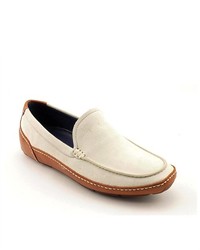 Cole Haan Air Mitchellvntian Ivory Nubuck Leather Loafers Shoes