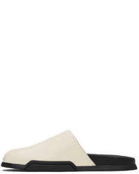 Giorgio Armani Off White Leather Slip On Loafers