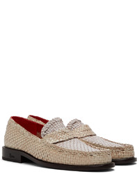 Marni Off White Woven Leather Loafers