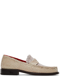 Marni Off White Woven Leather Loafers
