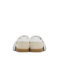 Lanvin Beige And White Fringe Sneakers