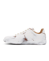 Maison Margiela Brown And White Paint Crack Replica Sneakers