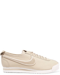 Nike Cortez 72 Si Embroidered Leather Sneakers Beige