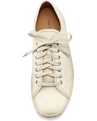 cream leather sneakers