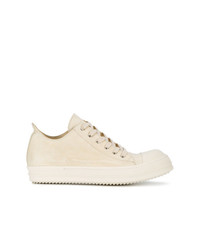 Rick Owens Ivory Low Leather Sneakers