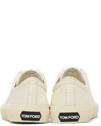 Tom Ford Off White Nylon Cambridge Low Top Sneakers
