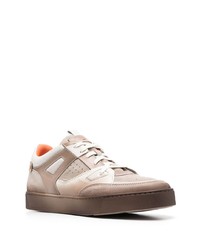 Santoni Panelled Leather Sneakers