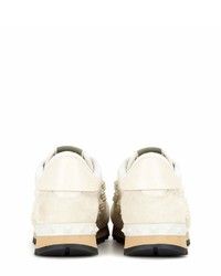 Valentino Rockrunner Suede And Leather Sneakers