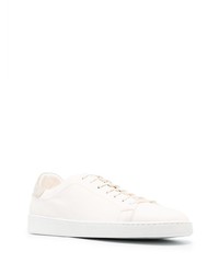 Kiton Round Toe Lace Up Leather Sneakers