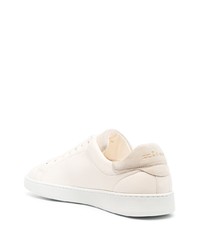 Kiton Round Toe Panelled Leather Sneakers