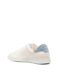 Kiton Round Toe Panelled Leather Sneakers