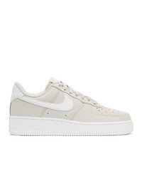 Nike Taupe And White Air Force 1 07 Sneakers