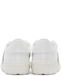 Valentino White Blue Open Low Top Sneakers