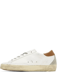 Golden Goose White Brown Super Star Classic Sneakers