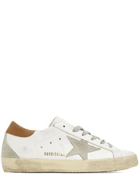Golden Goose White Brown Super Star Classic Sneakers