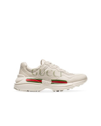 Gucci White Rhyton Leather Sneakers