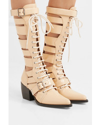 Chloé Rylee Cutout Glossed Leather Boots