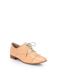 Tory Burch Dylan Patent Leather Oxford Shoes Sun Beige