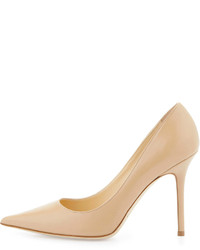 Jimmy Choo Abel Leather Pointy Toe Pump Nude