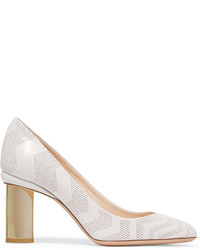 Nicholas Kirkwood Briona Prism Perforated Leather Pumps Off White