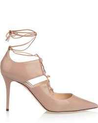 Jimmy Choo Hoops Patent Leather Pumps Neutral