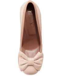 RED Valentino Leather Bow 100mm Pump Peachcameo