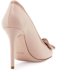 RED Valentino Leather Bow 100mm Pump Peachcameo
