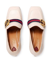 Gucci Leather Mid Heel Loafer