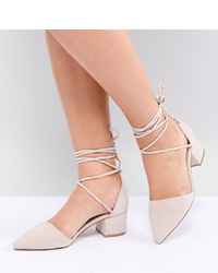Raid Wide Fit Lucky Ankle Tie Mid Block Heeled Shoes