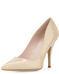 Kate Spade New York Licorice Patent Leather Point Toe Pump Powder