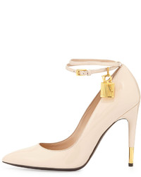 Tom Ford Patent 105mm Ankle Lock Pump Nude