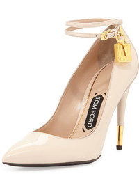 Tom Ford Patent 105mm Ankle Lock Pump Nude