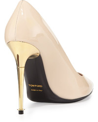 Tom Ford Patent Leather Pin Heel Pump Nude