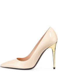 Tom Ford Patent Leather Pin Heel Pump Nude