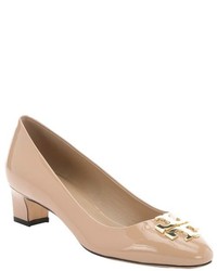Tory Burch Tory Beige Patent Leather Raleigh Pumps