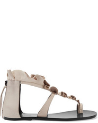 Isabel Marant Audry Ruffled Leather Sandals Neutral