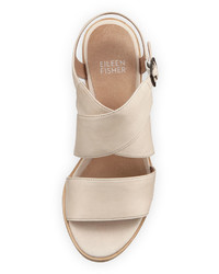 Eileen Fisher Cara Crisscross Leather Sandal Natural