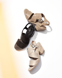 Eileen Fisher Cara Crisscross Leather Sandal Natural