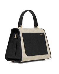 Valextra Easy Day Mini Linen And Textured Leather Shoulder Bag