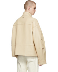 Wooyoungmi Beige Deer Leather Oversized Jacket