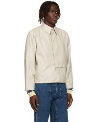 Situationist Beige Faux Leather Jacket
