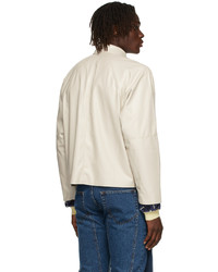 Situationist Beige Faux Leather Jacket