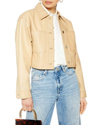 Topshop Doll Western Cropped Leather Jacket