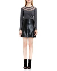 Vince Camuto Faux Leather A Line Skirt