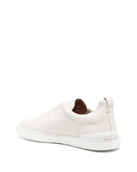 Zegna Grained Leather Low Top Sneakers