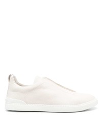 Zegna Grained Leather Low Top Sneakers