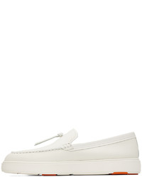 Santoni White Knotted Slip On Sneakers