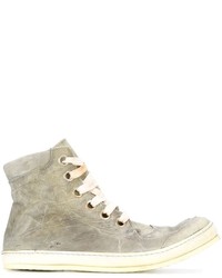 A Diciannoveventitre Distressed Hi Top Lace Up Sneakers